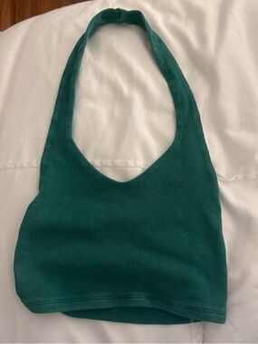 Teal Ribbed Halter Top